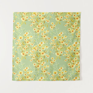 Tenture Aquarelle photo de fleurs marguerites sur un vert