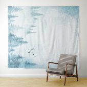 Tenture Aquarelle Pine Trees Montagne (En situation (horizontale))