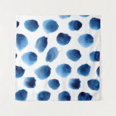 Tenture Aquarelle Points Bleus : Peint à la main sans cout (Devant (Horizontal))