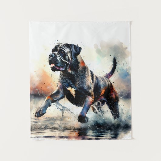 Tenture Aquarelle puissante Canne Corso chien (Devant)