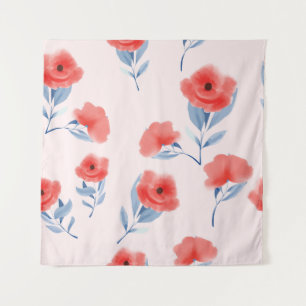 Tenture Aquarelle Red Peony Motif sans couture