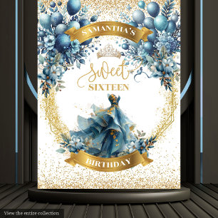 Tenture Aquarelle Robe Bleue Douce 16 Bannière Parties sci