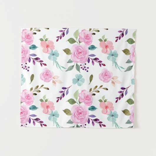 Tenture Aquarelle rose (Devant (Horizontal))