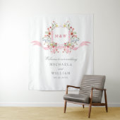 Tenture Aquarelle rose Botanique Régence Crest Mariage (En situation)