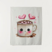 Tenture Aquarelle rose et crème mignonne Chocolat chaud Mu (Devant)