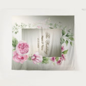 Tenture Aquarelle rose Floral Frame Bronze brillant (Devant (Horizontal))