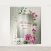 Tenture Aquarelle rose Floral Frame Bronze brillant (Devant)