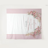 Tenture Aquarelle rose pâle fleurs boho Fête des mariées (Devant (Horizontal))