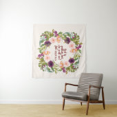 Tenture Aquarelle rose pourpre Floral Bible chrétienne (En situation (horizontale))