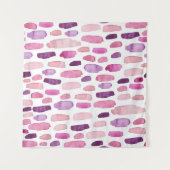 Tenture Aquarelle : Rose, Violet Motif. (Devant (Horizontal))