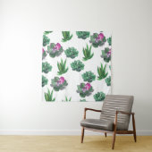 Tenture Aquarelle Succulente Conception Motif transparente (En situation)