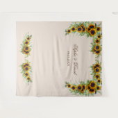 Tenture Aquarelle Sunflowers Mariage Photo Booth fond (Devant (Horizontal))