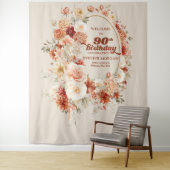 Tenture Aquarelle terre cuite bordeaux 90e anniversaire (En situation)