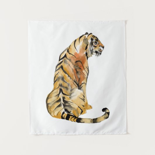 Tenture Aquarelle Tiger assis (Devant)