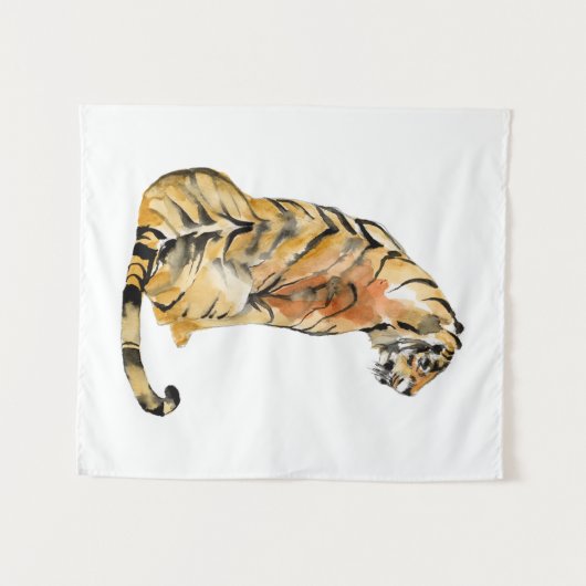 Tenture Aquarelle Tiger assis (Devant (Horizontal))