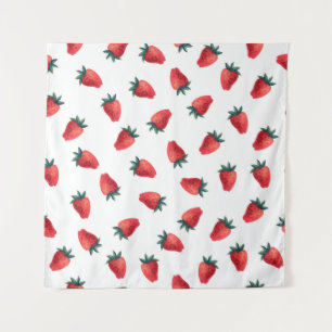 Tenture Aquarelle transparente motif avec fraises