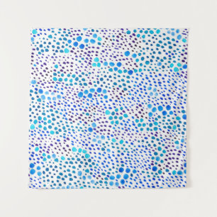 Tenture Aquarelle transparente motif avec taches bleues