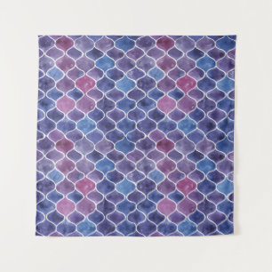 Tenture Aquarelle transparente Violet motif floral