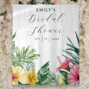 Tenture Aquarelle Tropical Floral Fête des mariées fond