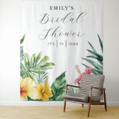 Tenture Aquarelle Tropical Floral Fête des mariées fond (En situation)