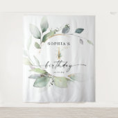 Tenture Aquarelle Verdure 1er Anniversaire Contexte (Devant)