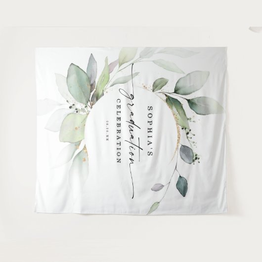 Tenture Aquarelle Verdure Graduation Photo Prop fond (Devant (Horizontal))