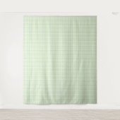 Tenture Aquarelle vert et blanc En vichy (Devant)