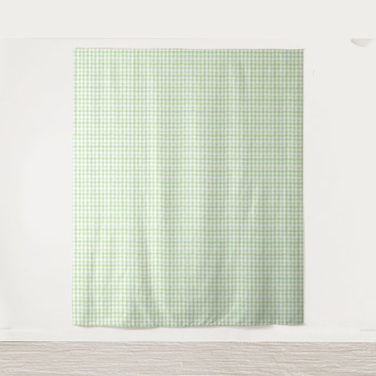Tenture Aquarelle vert et blanc En vichy (Devant)