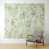 Tenture Aquarelle Vert et Blanc Hydrangea Crest (En situation (horizontale))