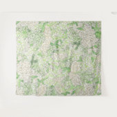 Tenture Aquarelle Vert et Blanc Hydrangea Crest (Devant (Horizontal))