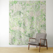 Tenture Aquarelle Vert et Blanc Hydrangea Crest (En situation)