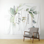 Tenture Aquarelle verte douce 16e anniversaire fond (En situation (horizontale))