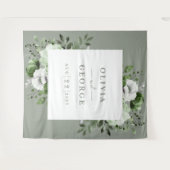 Tenture Aquarelle verte Sage Floral Photo Booth fond (Devant (Horizontal))