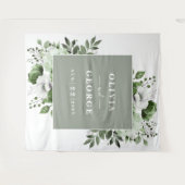 Tenture Aquarelle verte Sage Floral Photo Booth fond (Devant (Horizontal))