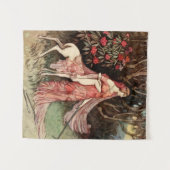 Tenture Aquarelle victorienne de la femme avec cerf (Devant (Horizontal))