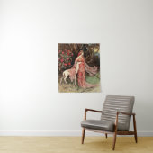 Tenture Aquarelle victorienne de la femme avec cerf (En situation)