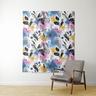 Tenture Aquarelle vintage Floral Abstrait Motif (13)