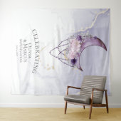 Tenture Aquarelle Violet Céleste BOHO (En situation (horizontale))