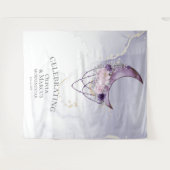 Tenture Aquarelle Violet Céleste BOHO (Devant (Horizontal))