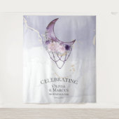 Tenture Aquarelle Violet Céleste BOHO (Devant)