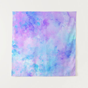 Tenture Aquarelle violette et turquoise