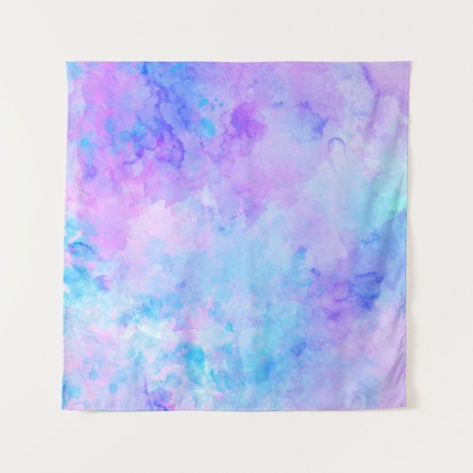 Tenture Aquarelle violette et turquoise (Devant)