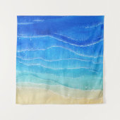 Tenture Aquarelle vue mer et plage. (Devant (Horizontal))