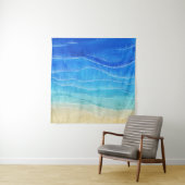 Tenture Aquarelle vue mer et plage. (En situation (horizontale))
