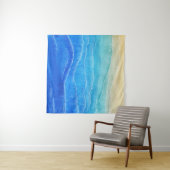Tenture Aquarelle vue mer et plage. (En situation)
