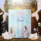 Tenture Aquarelle Whimsical Sirènes fête d'anniversaire