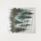 Tenture Aquarelles Arbres rustiques Wilderness arrière-pla (Devant (Horizontal))