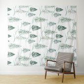 Tenture Aquarelles de Noël. Forêt d'hiver. (En situation (horizontale))