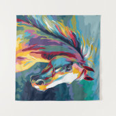 Tenture Aquarelles Illustration de la tête de cheval (Devant (Horizontal))