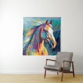 Tenture Aquarelles Illustration de la tête de cheval (En situation)